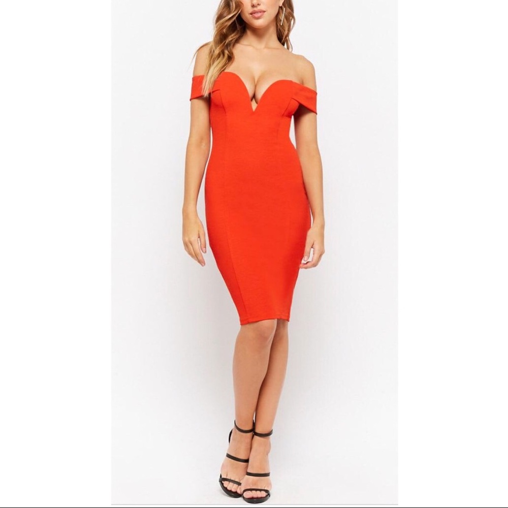 Off the shoulder midi dress